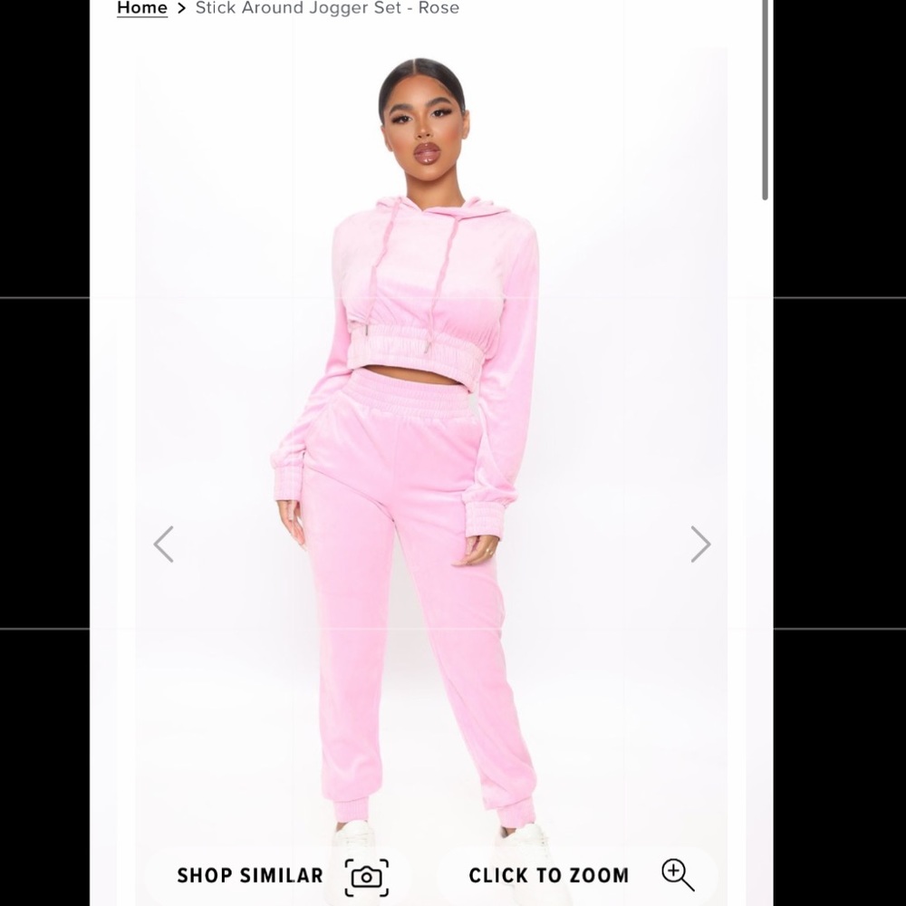 Stick around jogger set in light baby pink